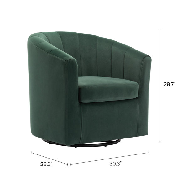 Everly Quinn Barrentine 30.3" Wide Velvet Swivel Barrel Chair & Reviews